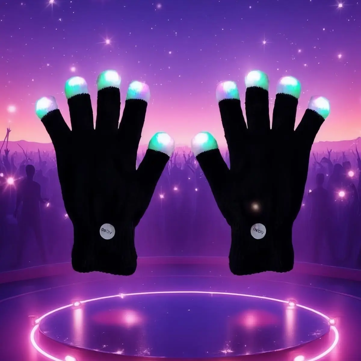 LED Light Show Gloves, Sports & Outdoor Accessories with Brightening Finger Flashing for Parties, Raves and More Any Event Use (For Kids & Adults), Party