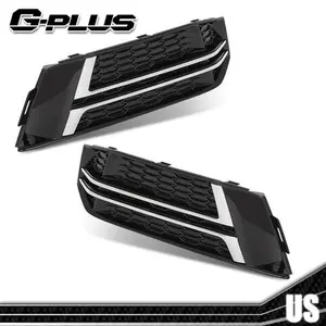 Fit For 2016-2018 Audi A4 B9 S-Line Bumper Grille Front Fog Light Cover Pair G-PLUS