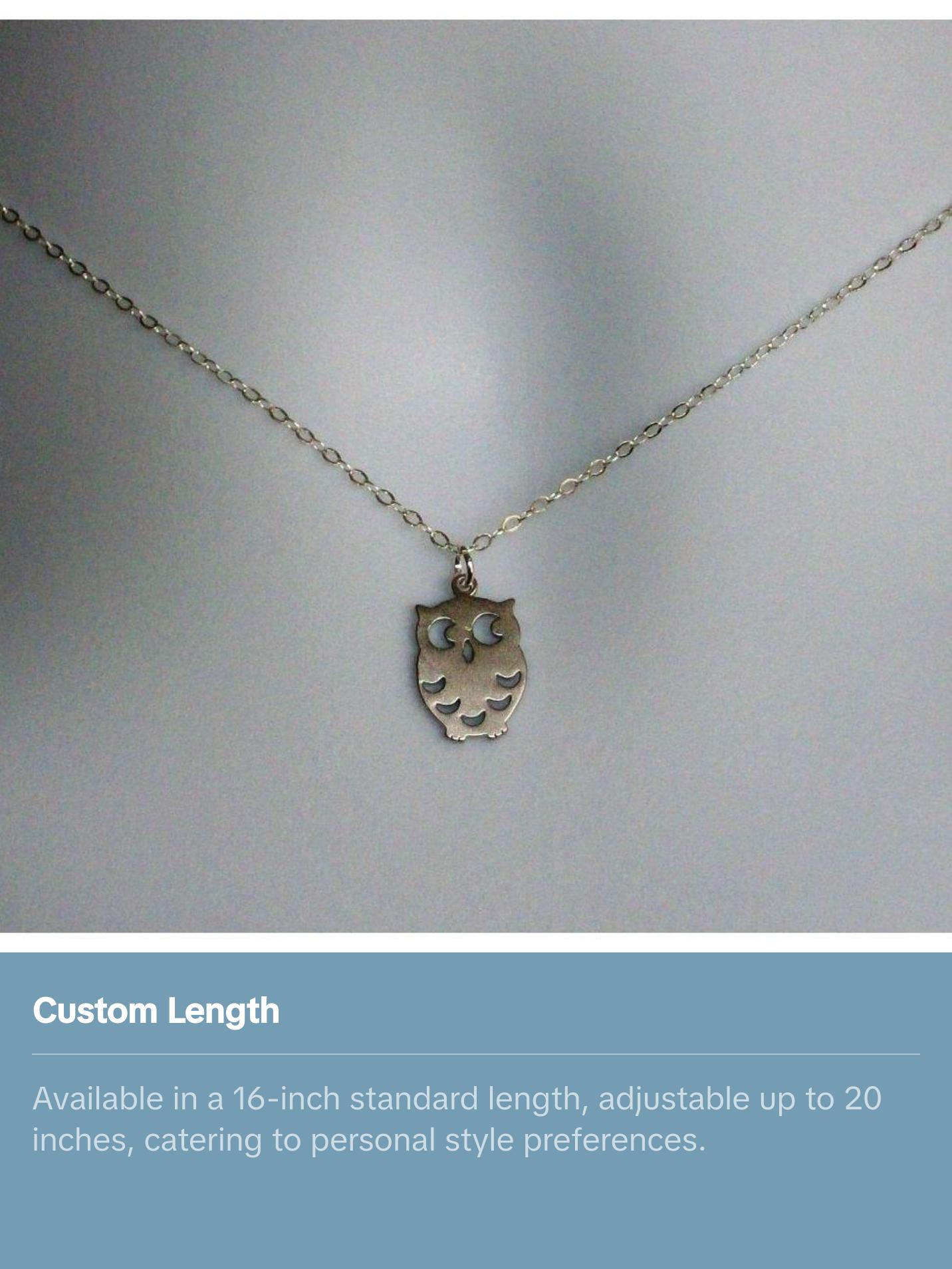Silver Owl Necklace - Sterling Silver Owl Necklace, Sterling Silver Necklace, bridesmaid gifts, grey, white, silver, Mothers Day Silver Owl Necklace - Sterling Silver Owl Necklace, Sterling Silver Necklace, bridesmaid gifts, grey, white, silver, Mothers Day