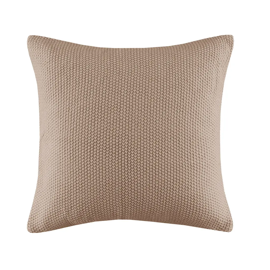 INK+IVY Bree Knit Square Home Decorative Cushion Cover - Casual Cottage Textiles, Hidden Zipper, Machine Washable for Cozy Bedding Linens Styling, Machine Wash