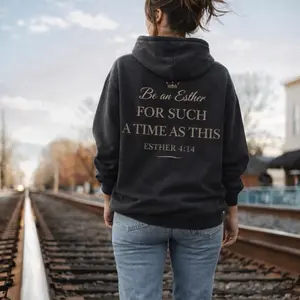Esther 4:14 Christian Hoodie – “For Such A Time As This” Faith Hoodie – Bible Verse Sweatshirt – Christian Women Gift – Be An Esther