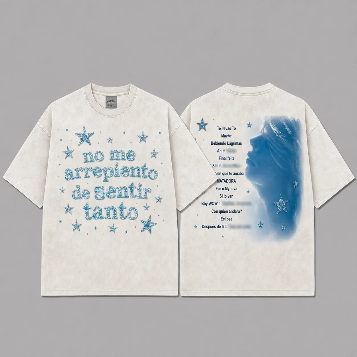 Ver 4 Karol No Me Arrepiento De Sentir Tanto Unisex Oversized Premium Cotton T-Shirt, La Bichota Vintage Music Merch T-Shirt, Music Latin Style, New Album Gift For Fans