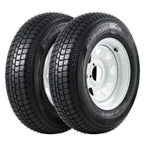 Robust 4.80-8 Trailer Tire & Wheel Set – 6PR Load Range C – 8" Bias Tires – 4 Lug White Modular Rims – Ideal for Utility, Boat, Camper Trailers – Complete Assembly