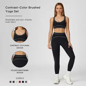 MFVIM Women’s Sporty Two-Piece Set, Quick-Dry Slim-Fit T-Shirt & High-Waist Yoga Pants, Soft, Skin-Friendly Fabric, All-Season Wear, Sports Activewear Set