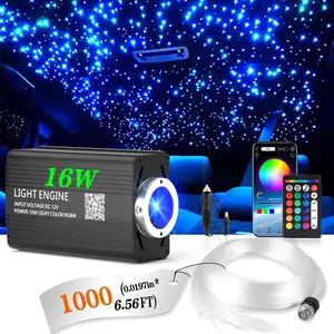 1000pcs*0.02in *6.5ft Fiber Optic Car&Home Headliner Star Light Kit,Roof Ceiling Lights,Color-Changing, App+24 Key Remote Control, Static 15 Color And Rgb Light Change, Fade, Jump, Spark And Adjust Brightness, Mode Speed Adjustment,Interior Led Vehicle