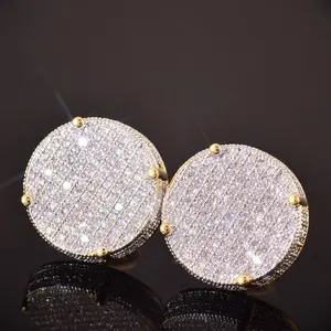 Hip-HopPersonalityBigRoundStudEarrings,SimpleDesignSense,FashionableStyle,Men'sandWomen'sSameStudEarringsElegant