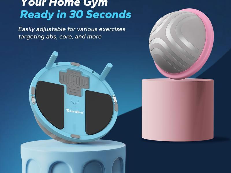 Terra Gym Half Exercise Balls Trainer Balance Ball Trainer 2-in-1 Yoga Ball with Resistance Bands & Game Mode Core Stability & Full-Body Home Fitness Workout Equipment