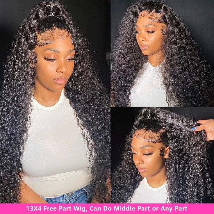 Bling Hair 34 36 Inch Curly HD 13x4 Lace Front Human Hair Wigs For Black Women Preplucked Kinky Cury Transparent Lace Frontal Wig TikTokShopBlackFriday