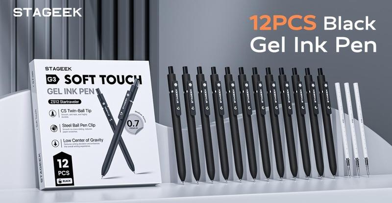 STAGEEK Blue Gel Pens 6Pcs Quick Dry Blue Ink Pens with 3 Extra Refills, Fine Point Retractable Smooth Writing Pens for Journaling, Office, Note Taking, School Supplies, Nurse Aesthetic, Kids Gifts & Office Supplies(Blue& Black Gray White & Morandi)