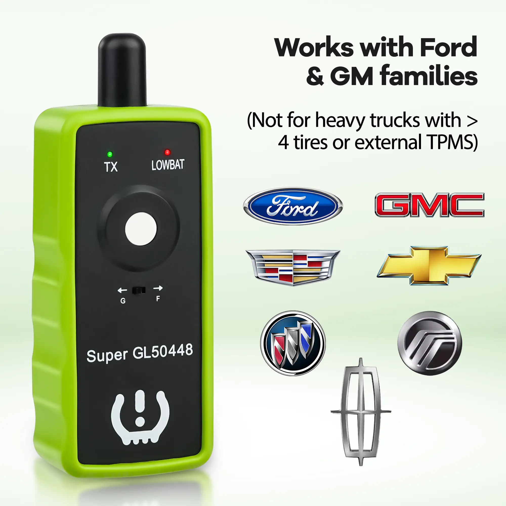 VXDAS Super GL50448 2-in-1 TPMS Relearn Reset Tool - GM & Ford Tire Sensor Activator, Accessories for Car, Auto Parts Accessories for F150, Buick, Cadillac, Chevrolet, GMC, Lincoln, Mazda sohochic
