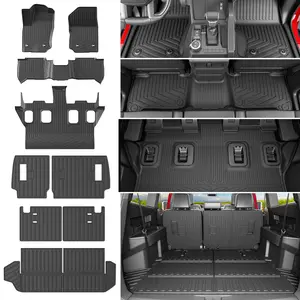 powoq 7 Seats Fuel Floor Mat Compatible with 2025 2026 Toyota 4Runner Cargo Mat Floor Liner TPE Trunk Liner Back Seat Protector Replacement for 2025-2026 Toyota 4Runner Accessories