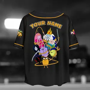 Cartoon Adventure Baseball Jersey, Retro Anime Sports Shirt, Personalized Name Streetwear Top, Fan Gift