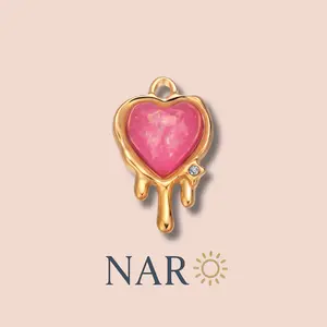 Pink Drip Heart Charm