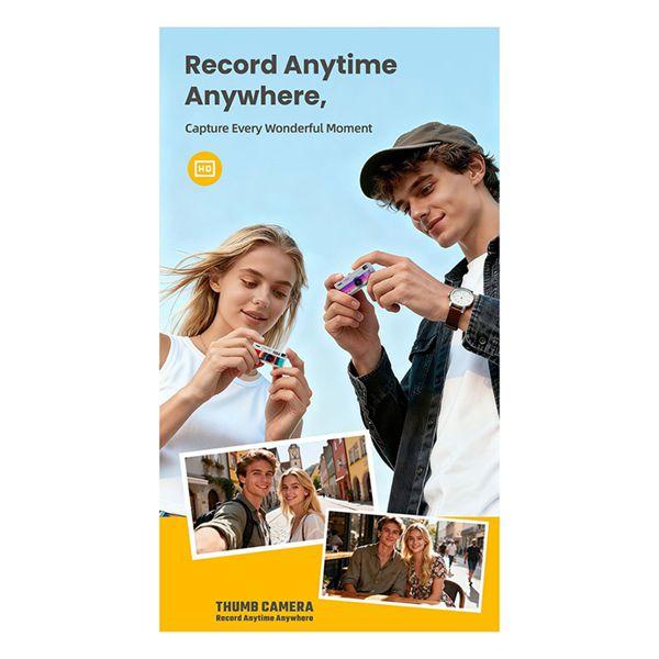 ABS Mini Thumb Camera Backpack Clip Photo Upload Phone Student Party Portable High Definition with Screen 1080p 40 Megapixel