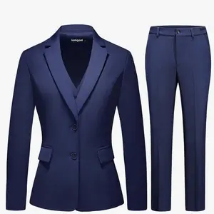 Lamgool Women 3 Piece Suit Single Breasted Blazer Formal Business Pantsuit Office Lady Tuxedo Set