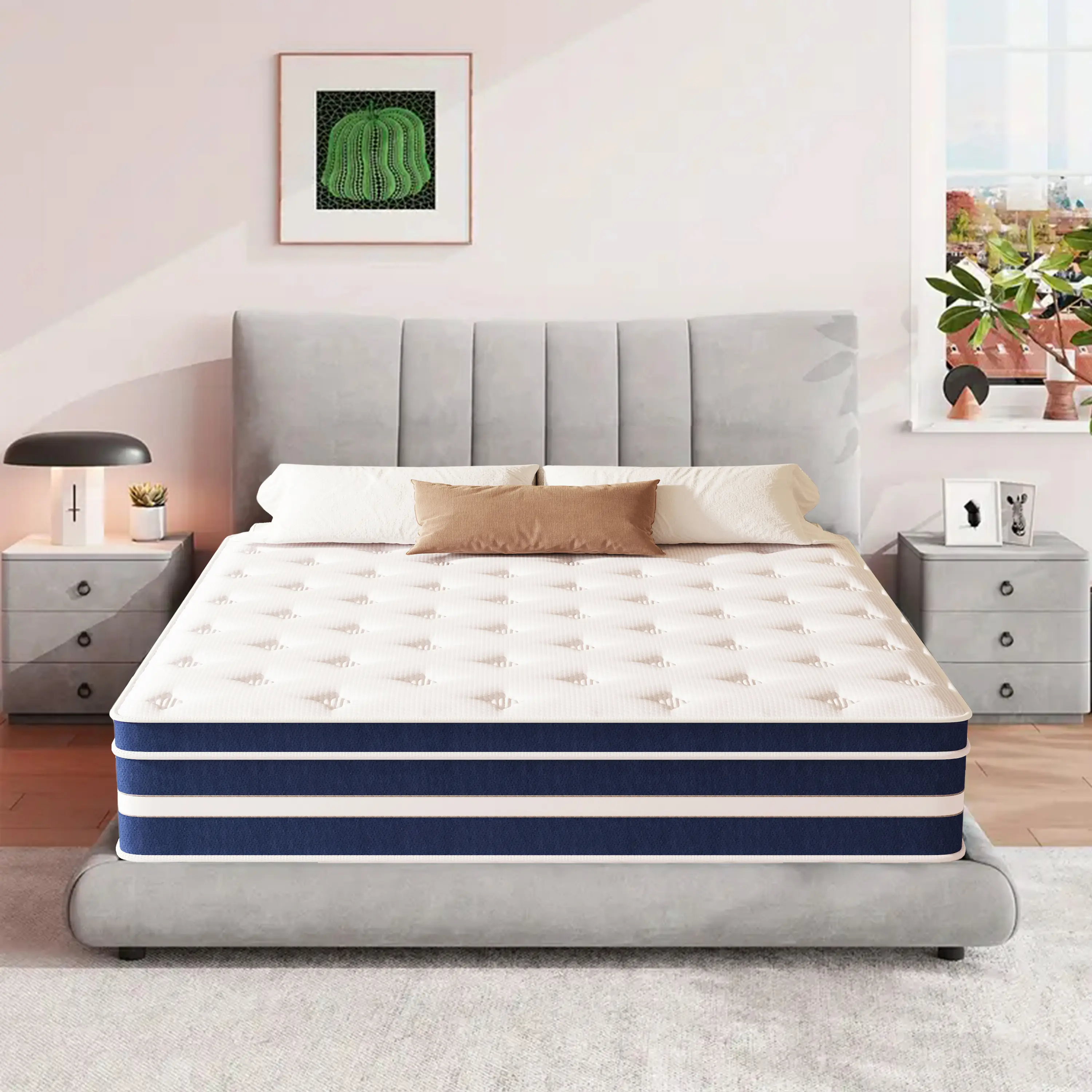 TVDFGTS Boxed Mattress - 10/12/14 Inch Twin, Full, Queen, King Sizes, Supportive Hybrid Spring Memory Foam, Medium Firm Ergonomic Mattress in a Box, Supportive Hybrid Mattress