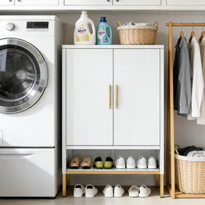40” Shoe Storage Cabinet Organizer with 7 Adjustable Shelves!  White Modern Narrow Shoe Rack for Entryway, Hallway & Small Spaces – Heavy-Duty Metal Locker for 25+ Pairs of Shoes | Perfect Home Organization & Closet Solution!