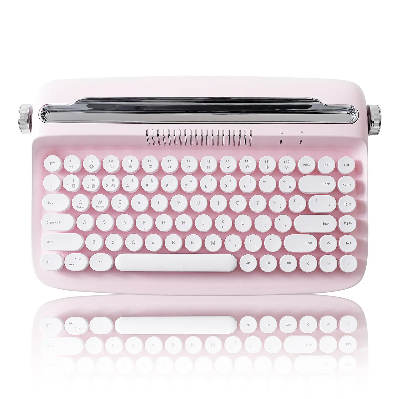 YUNZII ACTTO B303 Computer Keyboard - Retro Aesthetic Typewriter-Style Wireless Bluetooth Model with Integrated Stand, Batteries Included, Cute Design for Multi-Device & Tablet Compatibility, Cute Keyboards