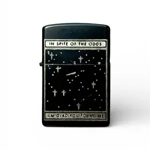In Spite of The Odds, I’m Glad You Found Me - Couples Gift - Unfueled Refillable Collectible Flip Lighter - Full Metal - Windproof - Durable