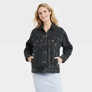 Women's 90's Baggy Trucker Jacket - Universal Thread Black Wash S