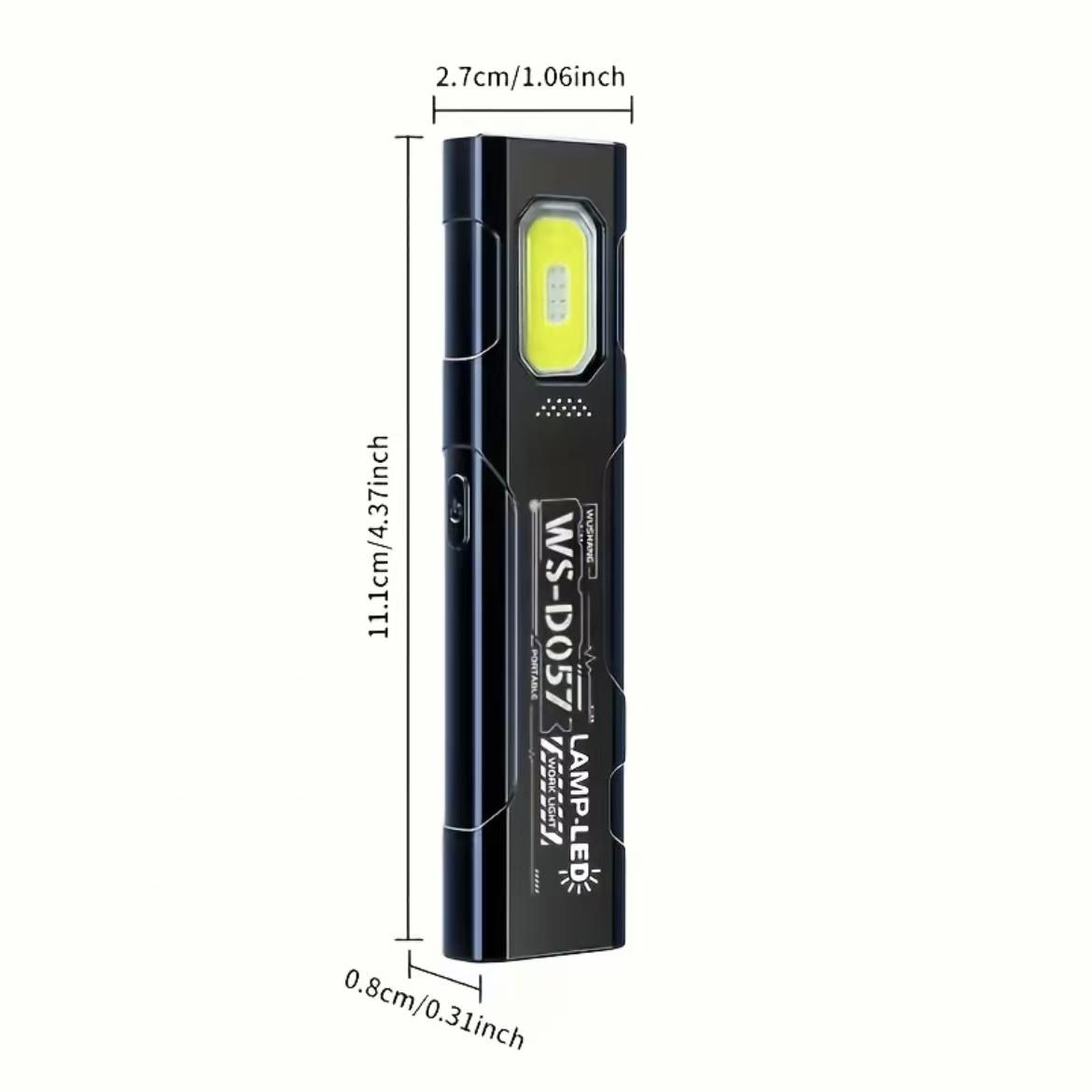 Flashlight with Magnet – 550LM USB-C Rechargeable LED Work Light | 5-Mode 800mAh Magnetic Flashlight with Clip | Portable Lamp for Auto Repair Car Shop Detailing Camping Night Work