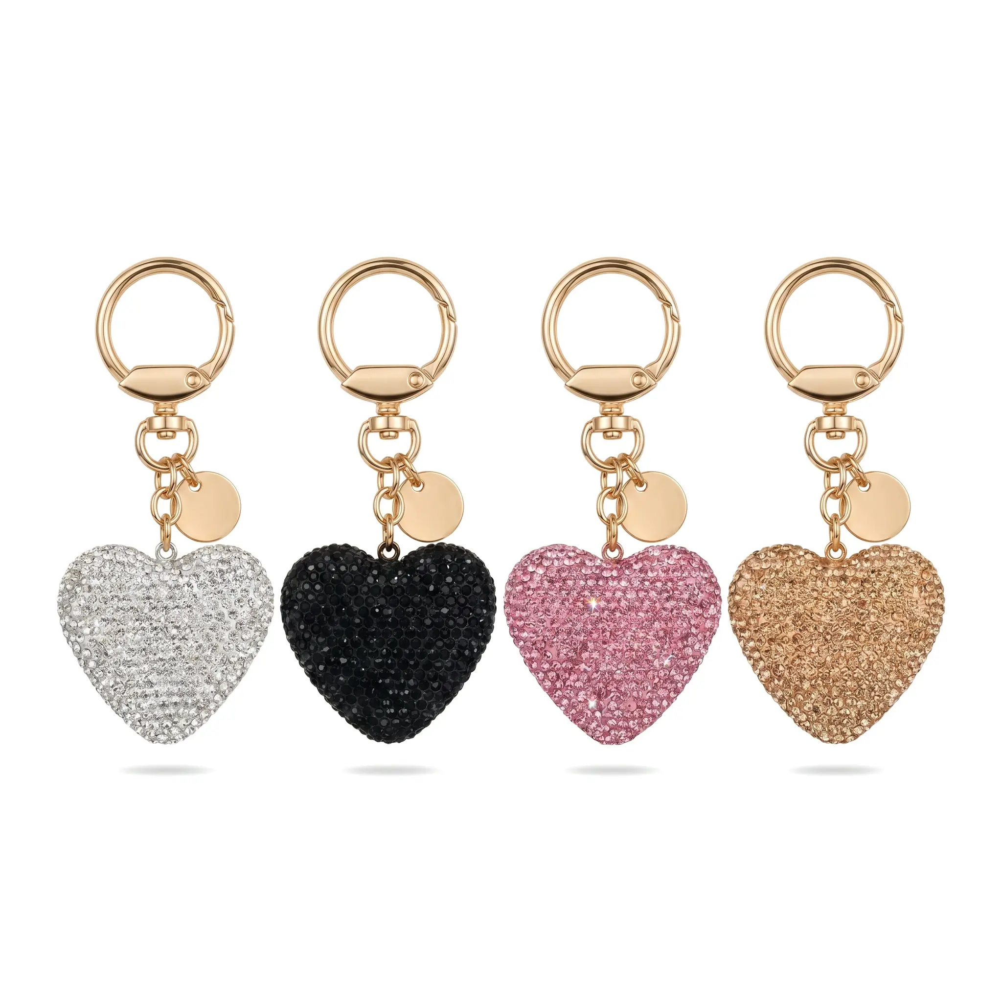 Elegant Heart Rhinestone Keychain for Women, Trendy Bling Ornament, Nice Present for Mothers & Friends-MM2