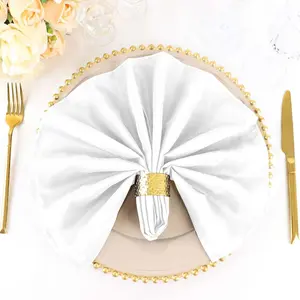 5 Pack Polyester 20"x20" Napkins White - Wrinkle Resistant & Easy Care Cloth Napkins for Special Occasions