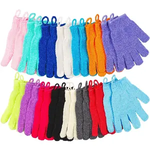 30 Pcs Exfoliating Gloves for Shower, 15 Colors Body Exfoliator Glove with Hanging Loop, Scrub Exfoliate Glove Mitt Bath Face Spa Hand Scrubber Wash Deep Scrubbing Dead Skin for Women Men.