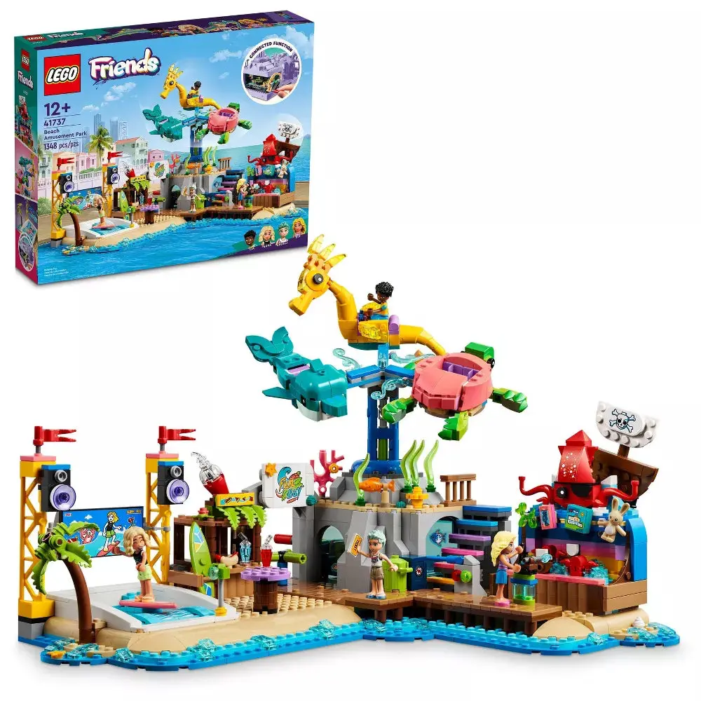 LEGO Friends Beach Amusement Park Building Set (41737) - 1,348-Piece Creative Construction Building Blocks Set with Wave Machine, Creative Building Set, Building Bricks