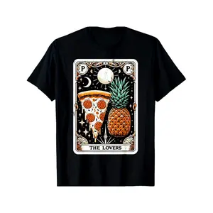 Pineapple Pizza Tarot Card Tee for Hawaii Pizza Enthusiasts and Funny Pizza Lovers Summer Casual Short Sleeve T-Shirt
