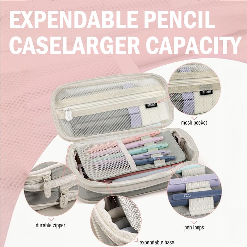 38 PCS Aesthetic School Supplies with Big Capacity Pen Case, 12 Color Pastel Highlighters, 5 Quick Dry Retractable Black Ink Pens, 6 Pastel Mechanical Pencil 0.5 & 0.7 mm for Student Stationary