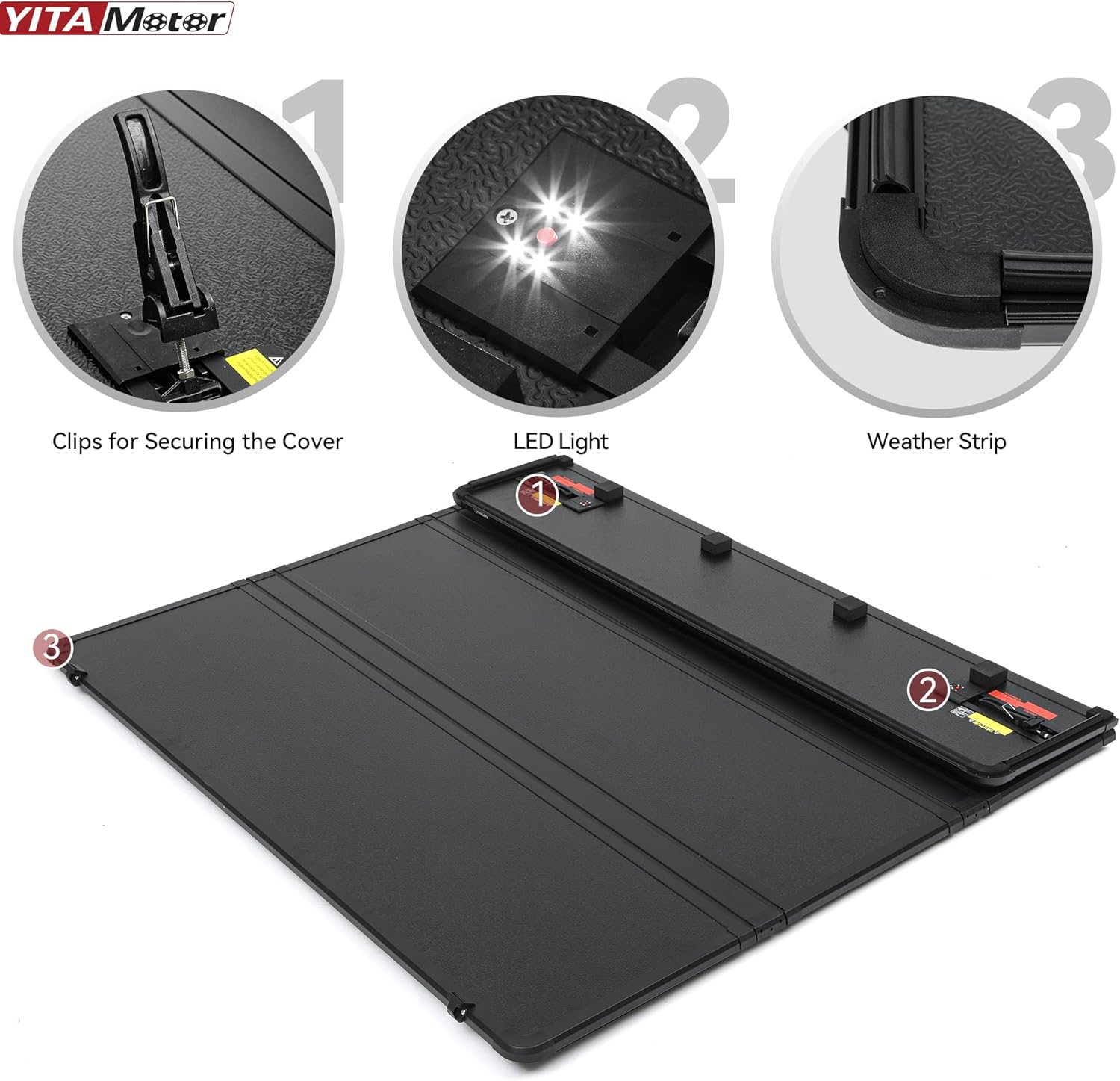 5.5ft Bed Quad Fold Hard Truck Tonneau Cover for Ford F-150 F150 2015-2025 Heavy-Duty Aluminum Alloy Bed Cover