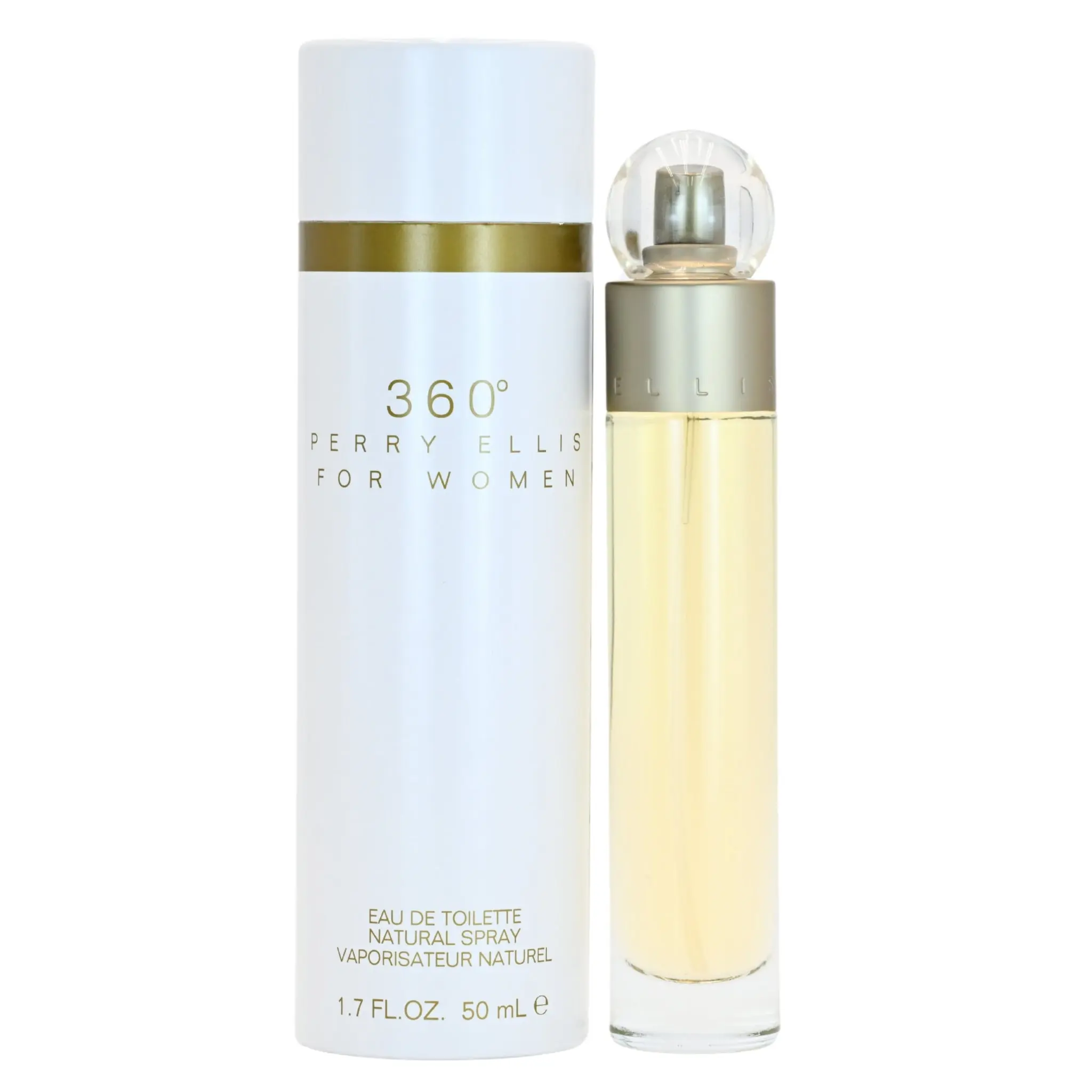 Perry Ellis 360 Women's Eau de Toilette (EDT) - 1.7 oz, New in Box, Clean Day Fragrance with Great Scent, Floral Scents Perfume, Elegant Fragrance, Vanilla Notes for Daily Wear, Watermelon, 1.7 Fl Oz, Fresh Floral