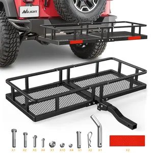 Nilight 60" x 20"x 7.87" Hitch Cargo Carrier & 5/8" Hitch Pin Clip Fits 2-Inch Receiver 500 Lbs Heavy Duty Capacity Luggage Basket Hitch Fold Up for SUV Pickup Camping Traveling Black Truck Accessories dealsforyoudays