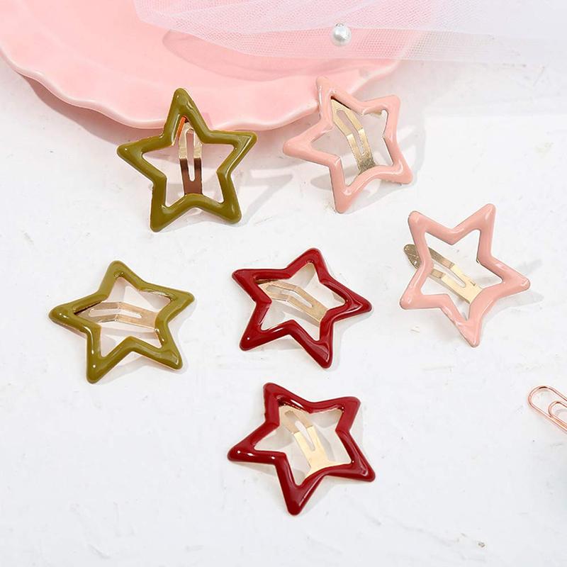 12 Pcs Metal Snap Hair Clips Star Hair Barrettes for Women Girls Bright Colors 4cm Length Ideal for Parties & Daily Use Elegant Durable Design