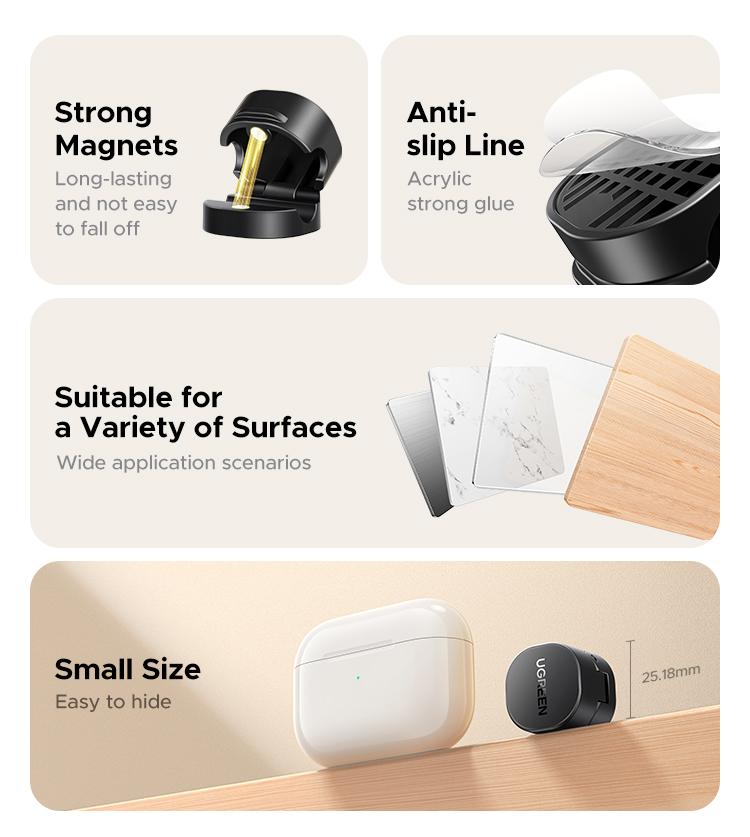 UGREEN 3 Pack Magnetic Cable Clips,Cord Holder, Under Desk Cable Management, Adhesive Wire Holder Cord Organizer for Home Office Desk Phone Car Wall Desktop Nightstand Work Accessories,September Restock，TikTokShopBlackFriday ,TikTokShopHolidayHaul