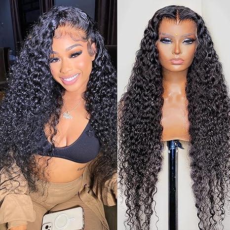 Hot Star Water Wave 13x6 HD Transparent Lace Front Wigs Human Hair 180% Density Human Hair Wigs for Women Pre Plucked with Baby Hair Natural Color