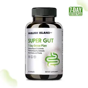 MELISH ISLAND 7-Day Detox Plan - Super Gut Capsules with 6 Billion Probiotics, Dietary Fiber for Digestive Health