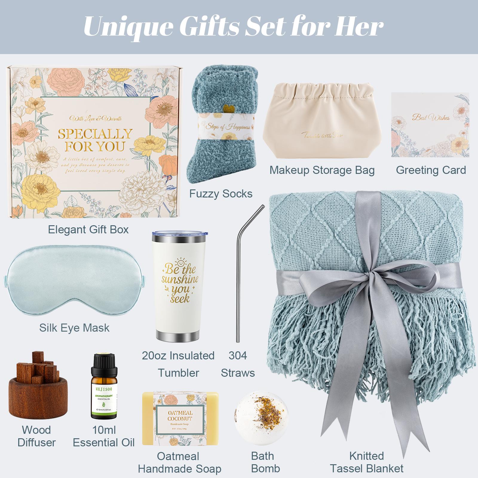 【Valentine‘s Day Gift】Gift Set Thinking of You Gift Basket for women, Spa Care After Surgery Care Package，Inspirational Gifts for Love Mom Her Friend Sister Wife