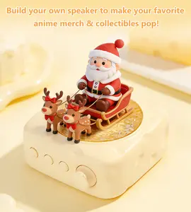 DIY Speaker – Make Your Favorite Anime Merch & Collectibles Pop! | Glowmode LED Audio Speaker, Retro Record Player Style, Clear Sound | Perfect Christmas Gift, Birthday Present for Anime Fans, Otaku, Women & Men | For Computer, Smartphone, Gaming Devices