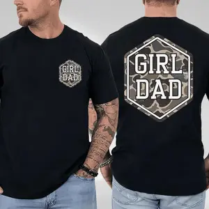 Camo Girl Dad TShirt Proud Dad of Girl Gift form Daughter Funny Shirt Cool Dads Club Birthday Gifts Hu Soft Cotton Unisex Fit