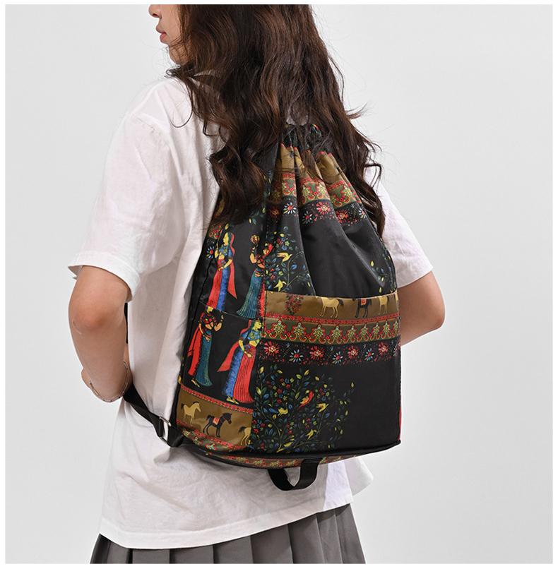 Foldable Drawstring Lightweight Backpack Portable Stylish Large Capacity Travel Storage Bag Basketball Bag