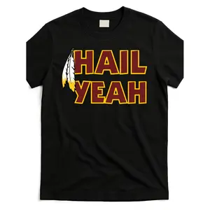 Washington Football Fan T-Shirt with Feathers & Hail Yeah Graphic - Soft Breathable Cotton Crew Neck Tee, Lightweight Unisex Casual Shirt for Game Day & Casual Attire, Machine Washable Team Spirit Apparel