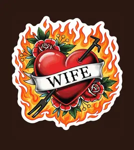 Firefighter Love Wife Heart (two decals 2.5") Sticker Firefighter Love Wife Heart (two decals 2.5") Sticker
