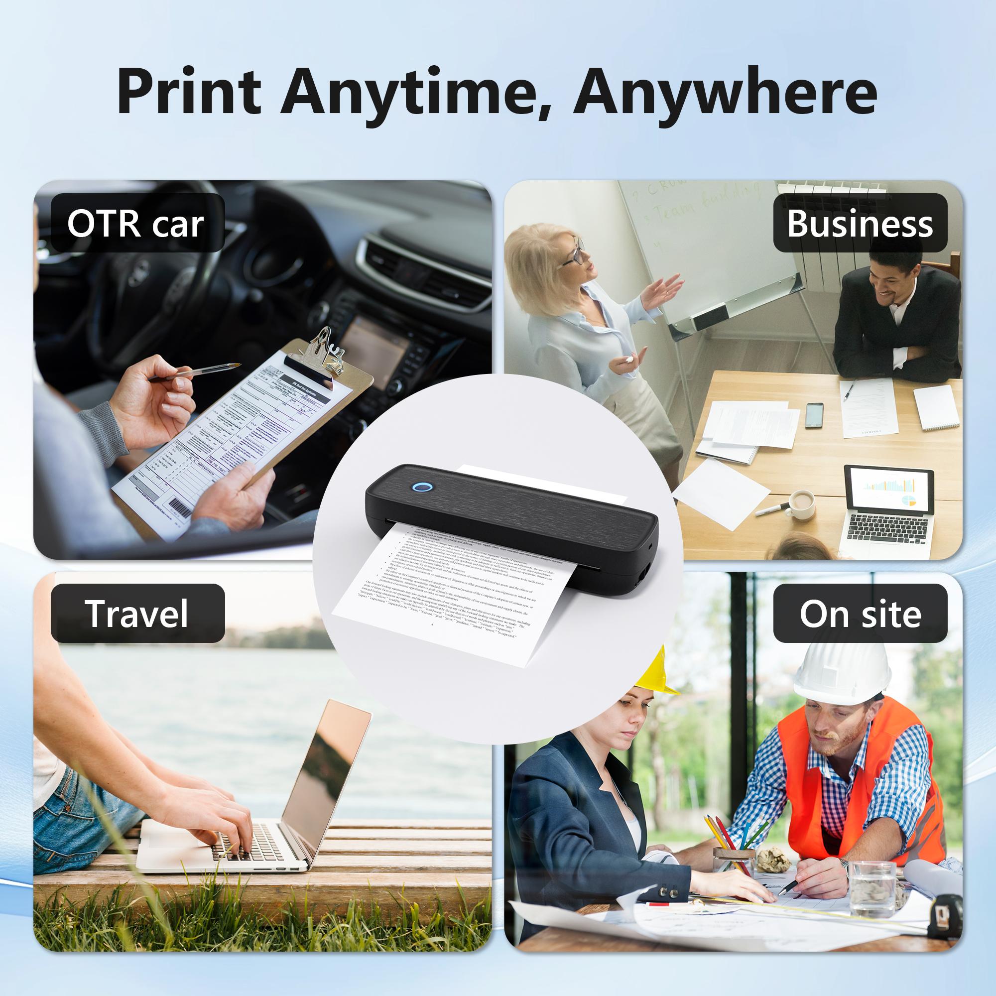 LABEER Wireless Portable Printer - For Travel，Bluetooth Thermal Printer Supports 8.5"x11" US Letter, Legal, A4 & A5 Paper | Inkless Mobile Printer for iOS, Android, Laptop | for Office, Car, Home