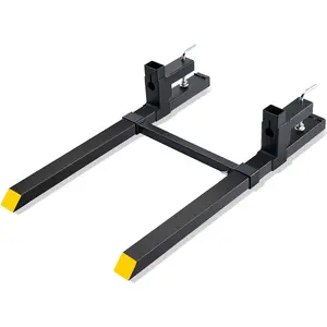 2000 lbs & 4000 lbs Heavy Duty Clamp-On Pallet Forks for Tractor, Skid Steer, Loader Bucket Attachments: Includes 60" & 43" Lengths with Adjustable Stabilizers, Suitable for 2000 lbs & 4000 lbs Loads