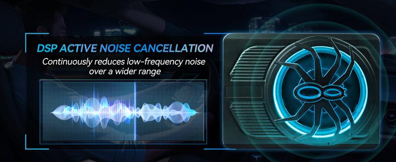 ANDEMAN 1200W Car Subwoofer with APP Control and Colour Light, 10'' Slim Under Seat Powered Car Subwoofer w/Built-in Amplifier & Hi/Lo Input, Bass Speaker Subwoofer for Car/Truck/SUV/Jeep/MPV