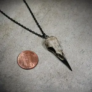 Super Mini Raven Skull Necklace