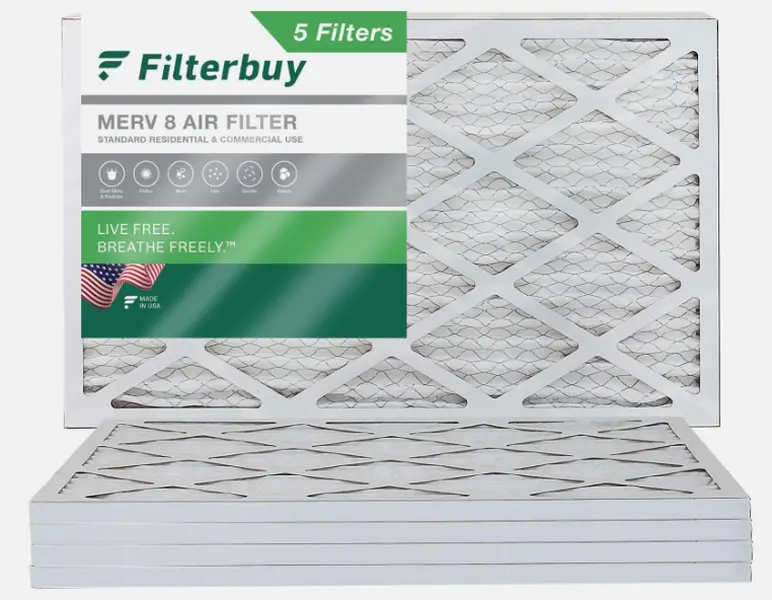 Filterbuy 16x25x1 Pleated Air Filters, Replacement for HVAC AC Furnace (Pack of 4 Filters)