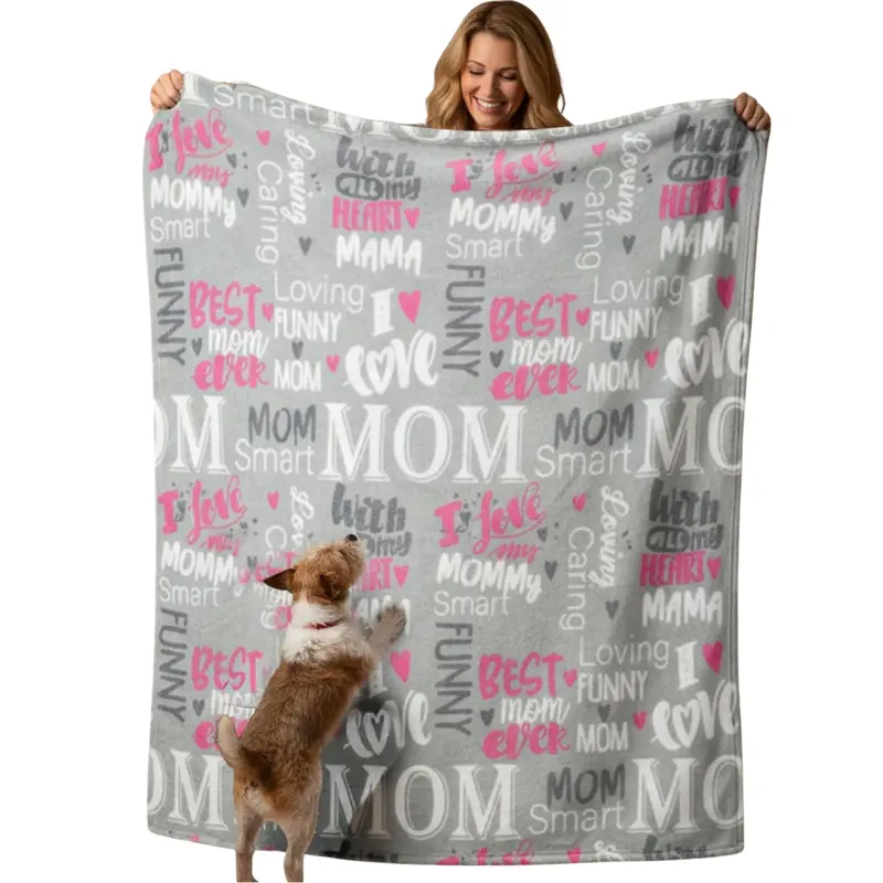 Tstars Soft Fleece Blanket for Mom 60 In x 50 In - Cozy Throw for Mother Grandma or Sister Super Soft Novelty Gift from Daughter Son